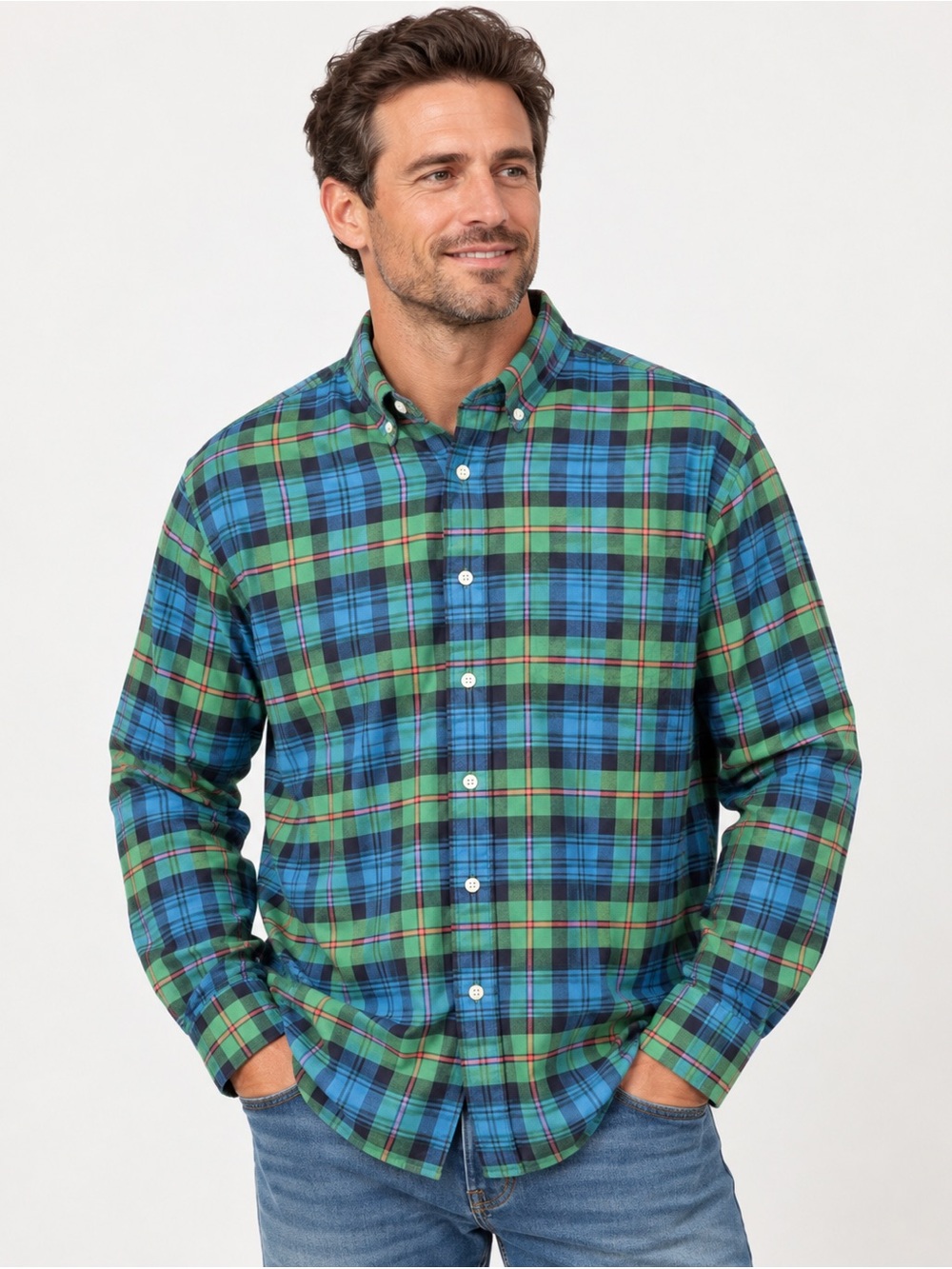 Ralph Lauren Green & Blue Plaid Button-Down Shirt